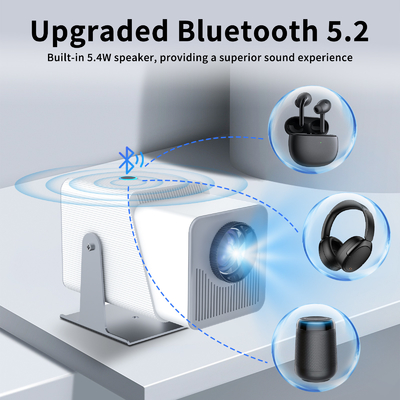 FY360 4K HD スマートLCDプロジェクター 高明度のホームシアターレーザー Android 11.0 BT5.2 内蔵ステレオサウンドとUSプラグ