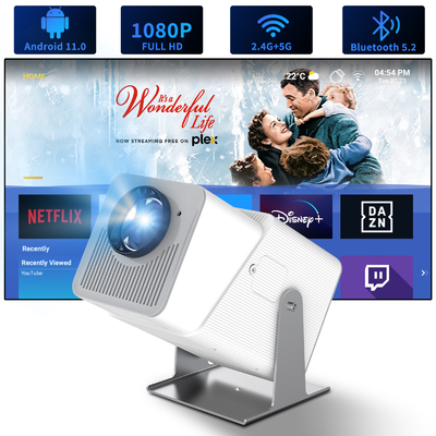 FY360 4K HD スマートLCDプロジェクター 高明度のホームシアターレーザー Android 11.0 BT5.2 内蔵ステレオサウンドとUSプラグ