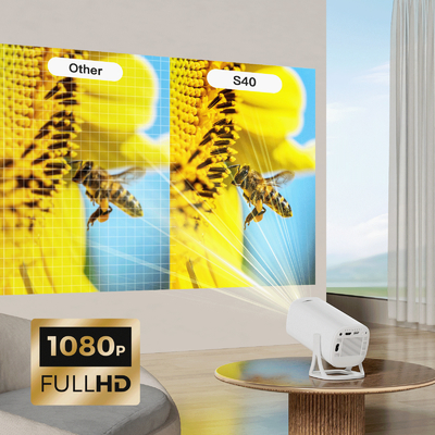 フラインS40 ホームシアター フルHD 1080P 4K プロジェクター ゲームプロジェクター 120 ANSI ルメンズ ホームテレビ