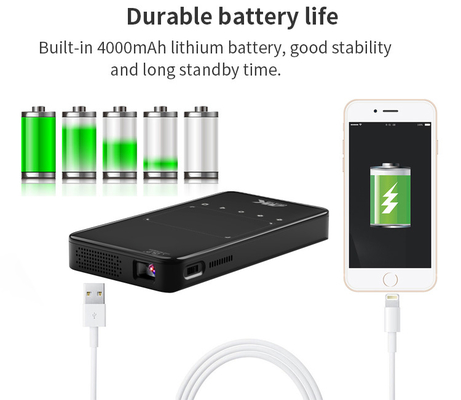 Flyin DLP ミニスマート LED プロジェクター S90 Android システム バッテリー WiFi 内蔵 ホームシアター用