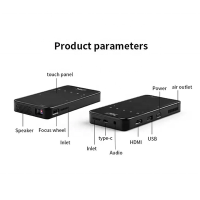 フラインS90 4K ミニポータブル アンドロイド スマート DLP プロジェクター WIFI ブルーツepo_Latnepo_Latnepo_Latn 付型携帯電話 USプラグ LEDランプ 3D バッテリー