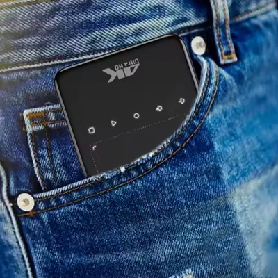 フラインS90 4K ミニポータブル アンドロイド スマート DLP プロジェクター WIFI ブルーツepo_Latnepo_Latnepo_Latn 付型携帯電話 USプラグ LEDランプ 3D バッテリー