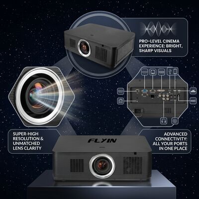 フライン-K1200U 12000 アンシ・ルメンズ WUXGA 3LCDレーザープロジェクター 1.8x 電気ズーム HDBaseT 大規模オーディトリア